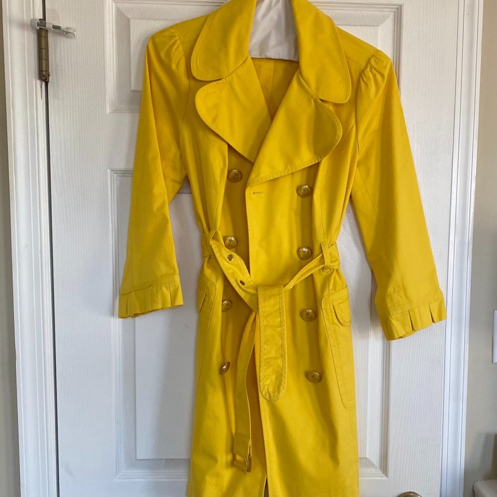Bright Yellow Juicy Couture Belted Trench Coat